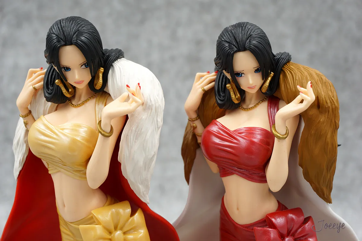 25CM Anime One Piece Boa Hancock Figure Glitter & Glamours Christmas Style Yellow Red Stand Model Toys Doll Gifts Action Figure