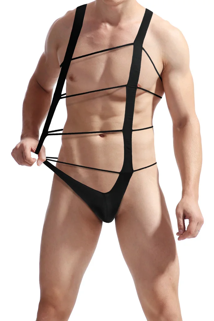 Maiô de roupa interior sexy masculino com alças