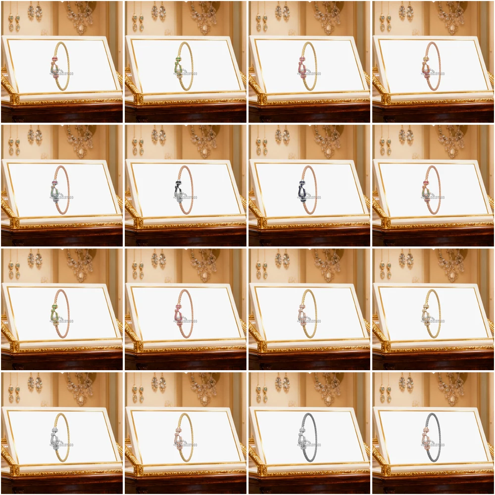 

Gryan New Full Zircon M Size Horseshoe Stainless steel Bracelet female Suitable Daily Wear Party Gifts Luxurious Couple Jewelry