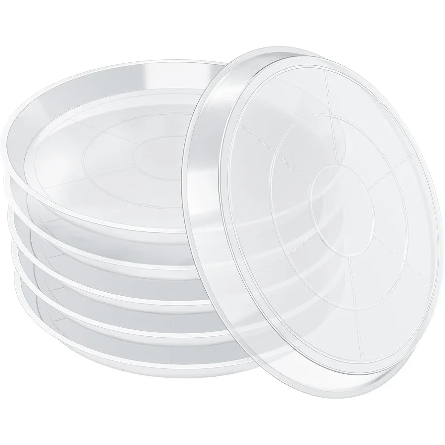 

6 Pack Clear Plant Saucer 4 6 8 10 12 14 16 18 20 Inch Durable Plant Drip Trays Saucers for Pots No Holes Water Catcher Trays f