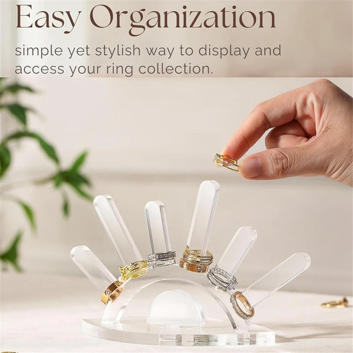 ABQR акриловый держатель для колец, дисплей для колец, дисплей для ювелирных изделий для подставки для колец, подарок на Рождество, день рождения и помолвку