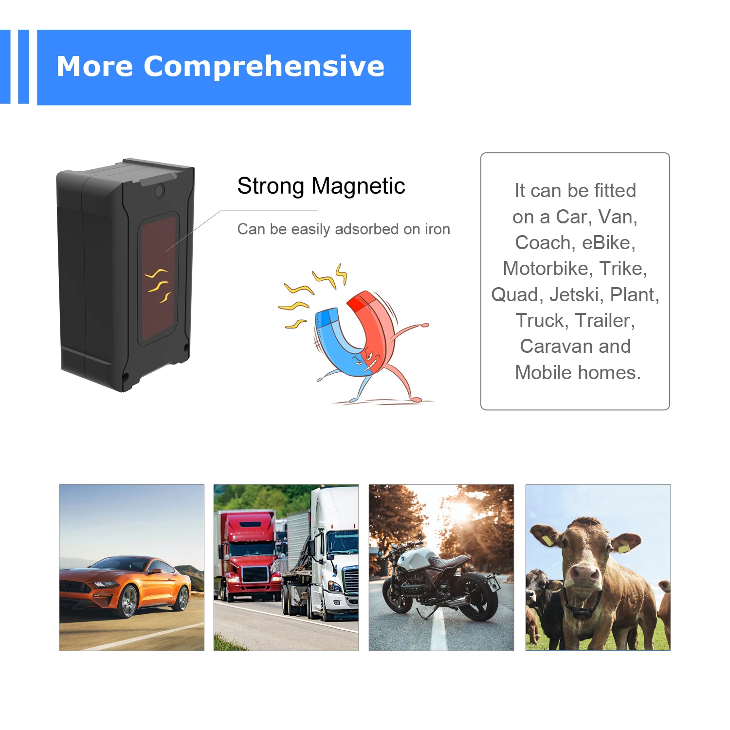 5m Accuracy GPS Tracker Remote Tracking Vehicle Anti-theft for Car Truck Motorcycle Cattle with Affordable Subscription