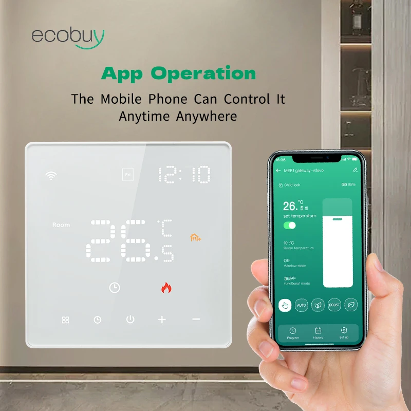Tuya WiFi Heating Thermostat Warm Floor Thermostat WiFi Thermostat Electric Heating Floor Heating Controller Google Home Alexa