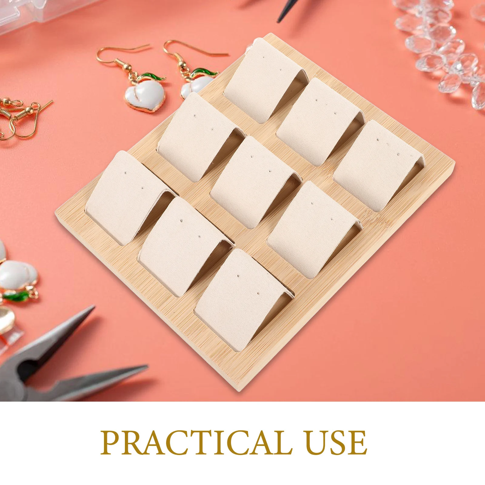 

Набор из 1 подставки для серег из бамбука, органайзер для ювелирных изделий, для хранения и демонстрации украшений, держатель для серег, для рукоделия, для торгового стола