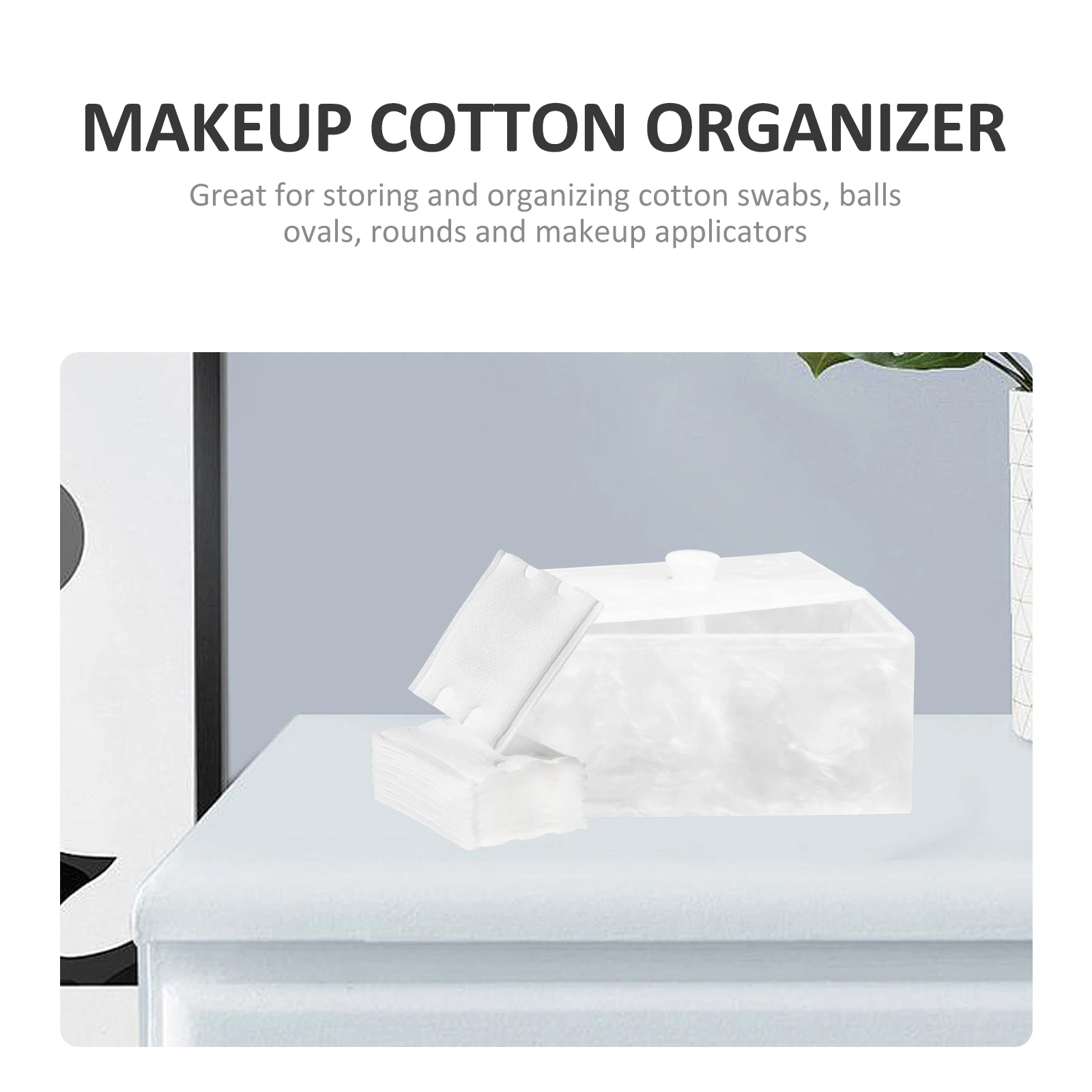 

2 Compartments Cotton Swab Storage Box Household Dustproof Makeup Cotton Organizer Holder For Pads Swabs Applicators Detachable