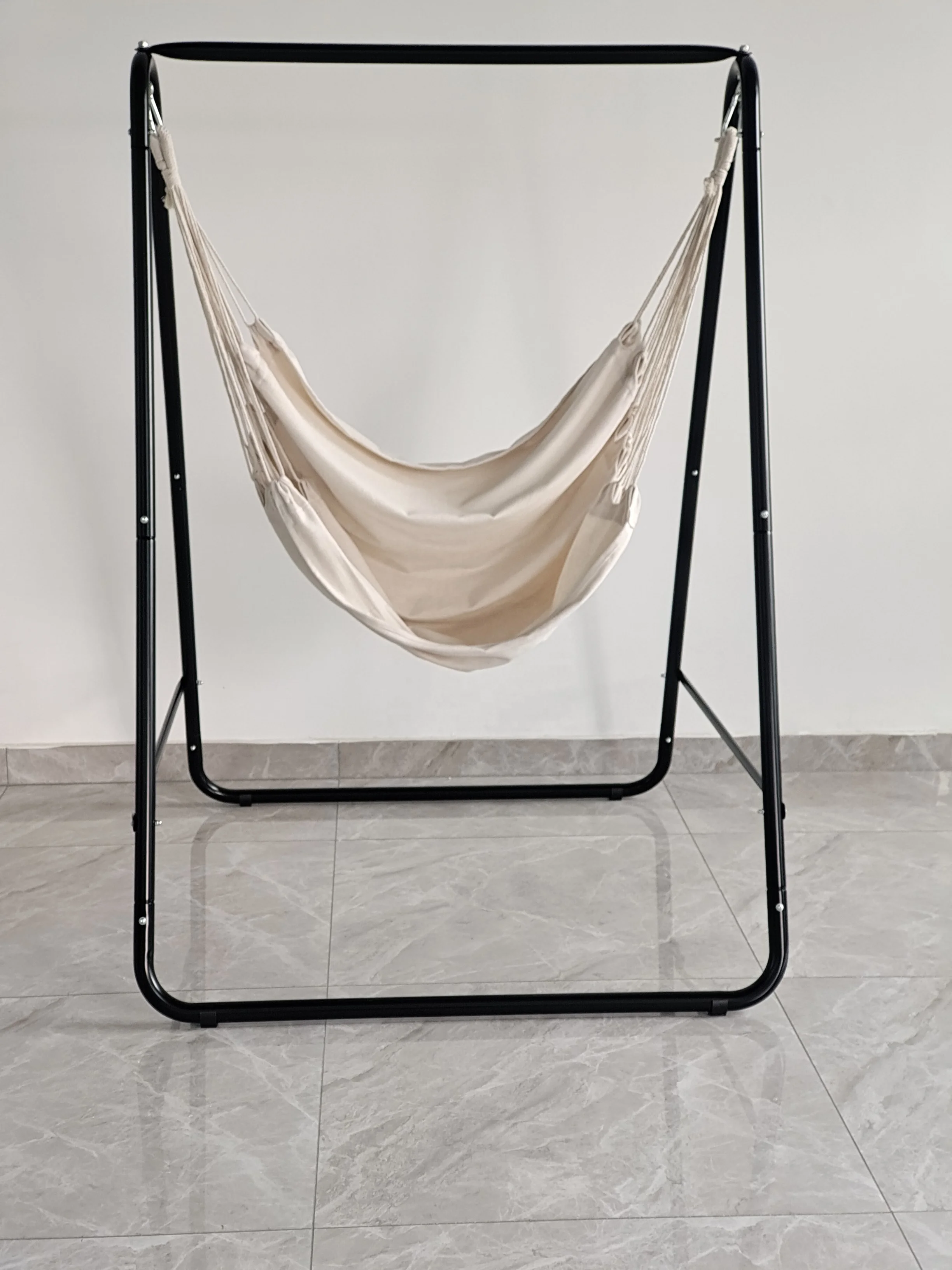 Hammock Chair Suspended Upholstered Indoor Swing with Stand