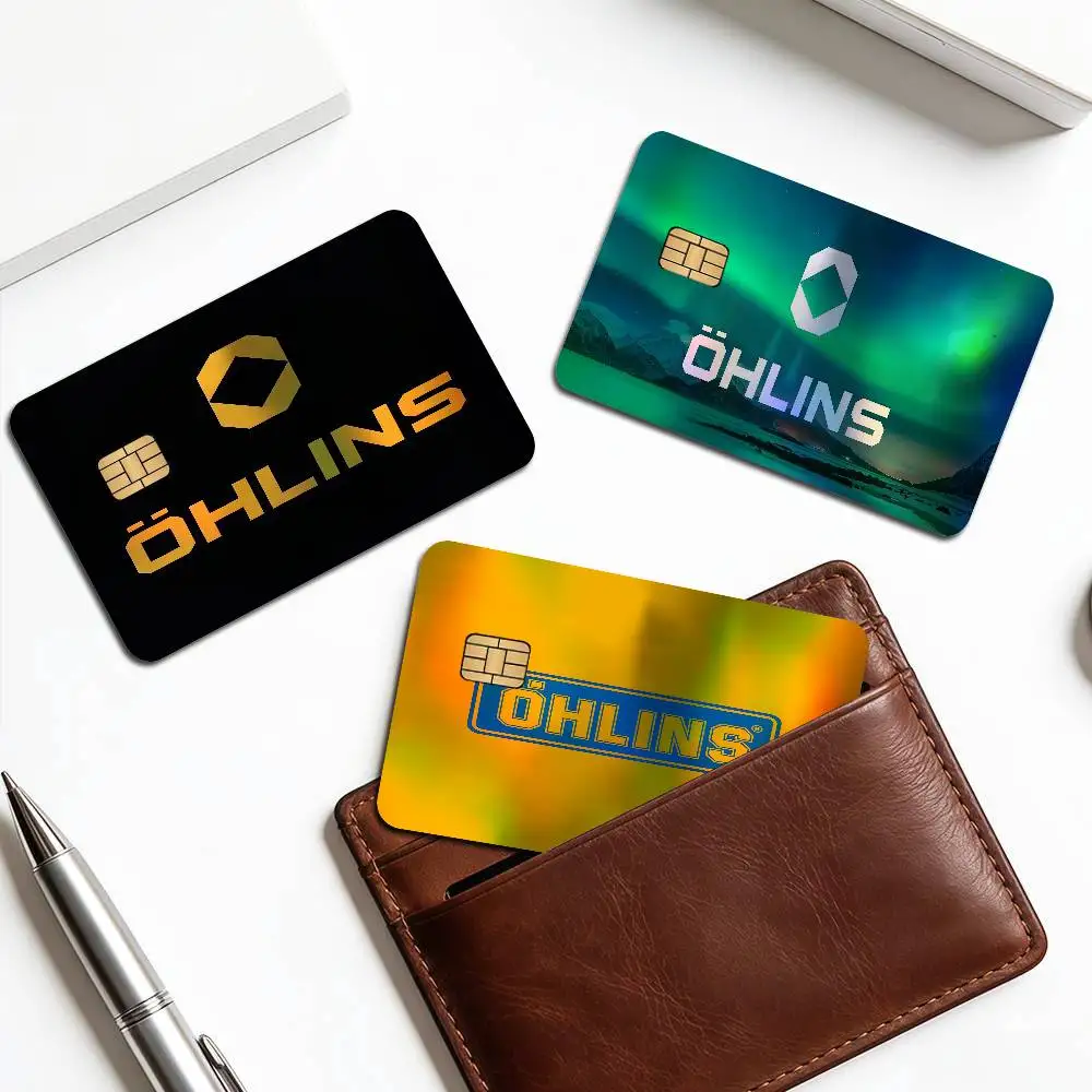 OhlinsS LOGO Trendy Laser Glitter Bank Card Stickers All Match Multi Purpose Use