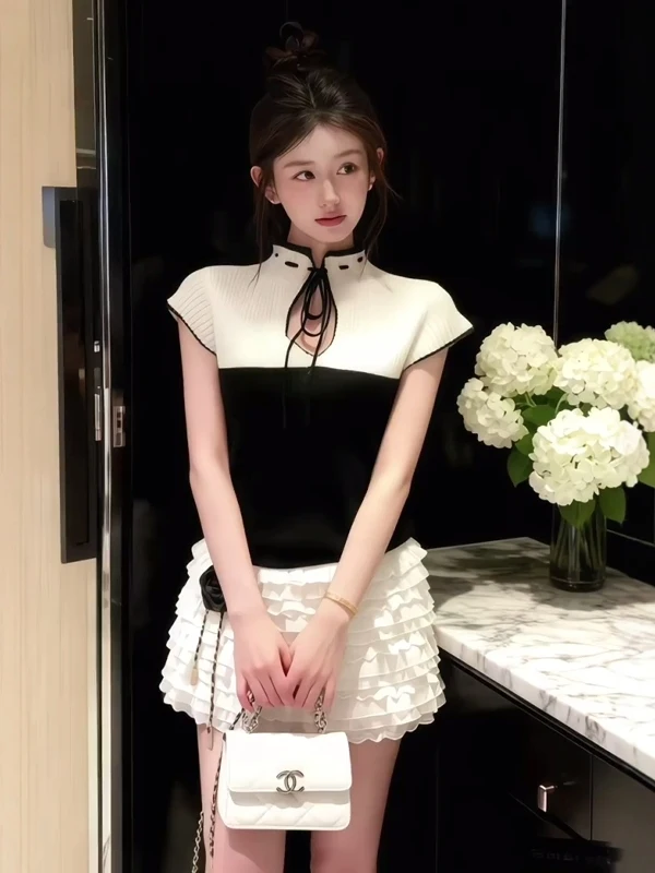 

Корейский вязаный топ Sle ort Sve, женский осенне-зимний модный топ с высоким воротником, цветная блузка, дизайн, облегающий повседневный топ