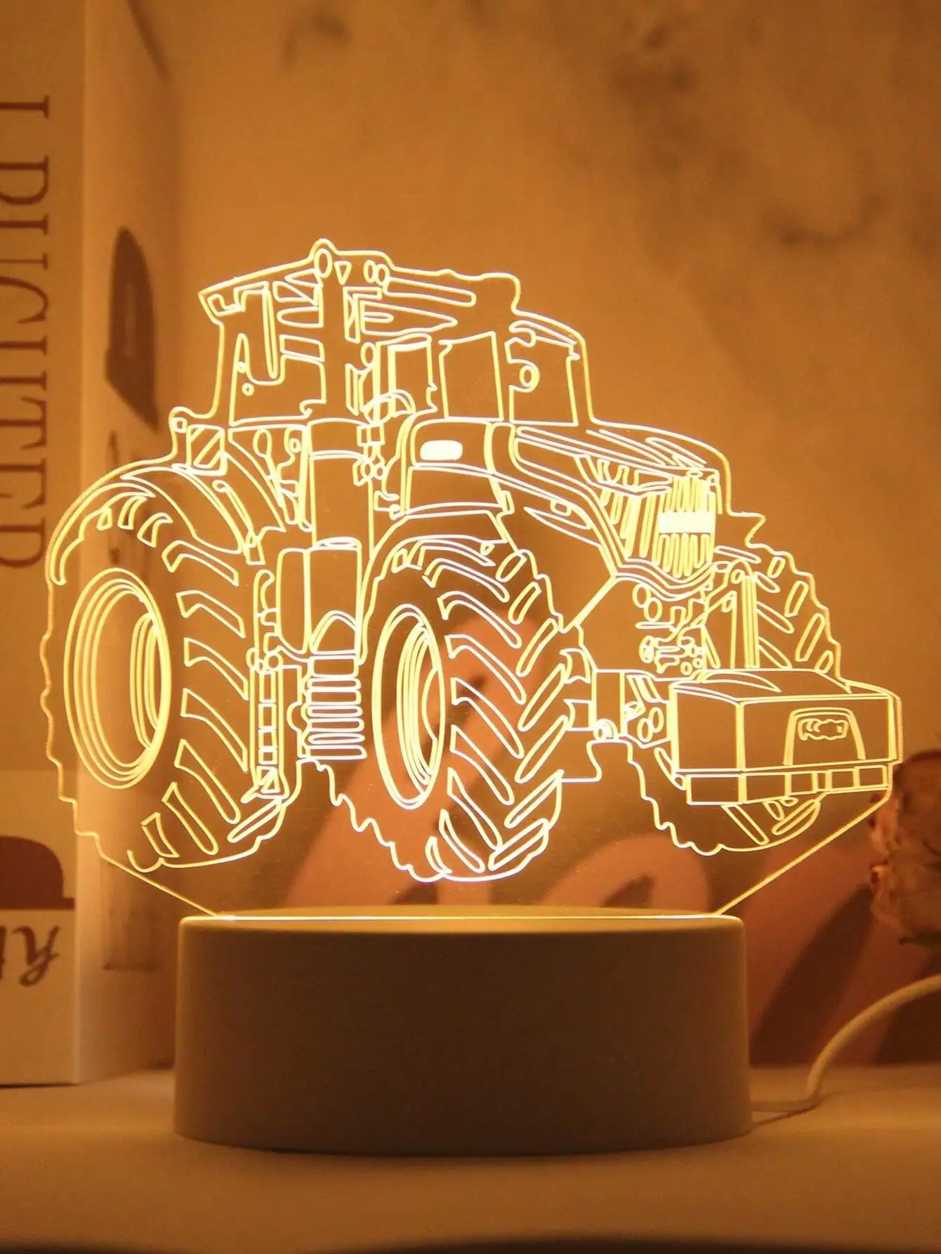 1 قطعة USB 3D رافعة شوكية لودر أطفال بالريموت كنترول ضوء الليل الإبداعي