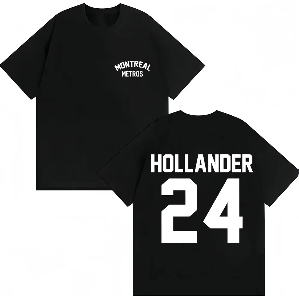 Camiseta Heated Rivalry Shane Hollander 24 Montreal Metros, camiseta popular vintage de moda para hombre, camisetas de algodón con cuello redondo de gran tamaño