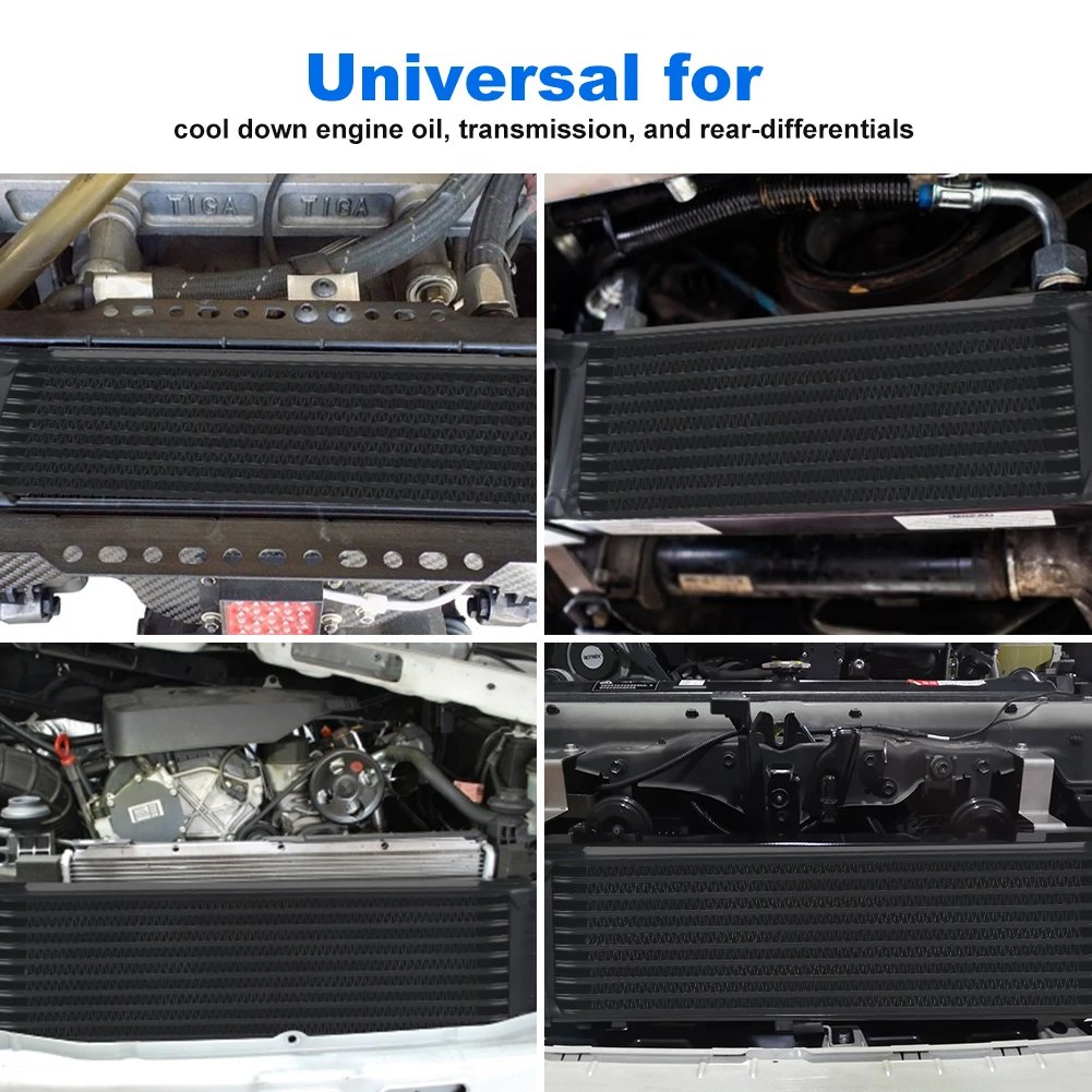 Enfriador de aceite Universal de AN10-10AN de 16 filas, adaptador 6AN 8AN, enfriador de aceite de transmisión de motor Universal para SKSRQ 0060421
