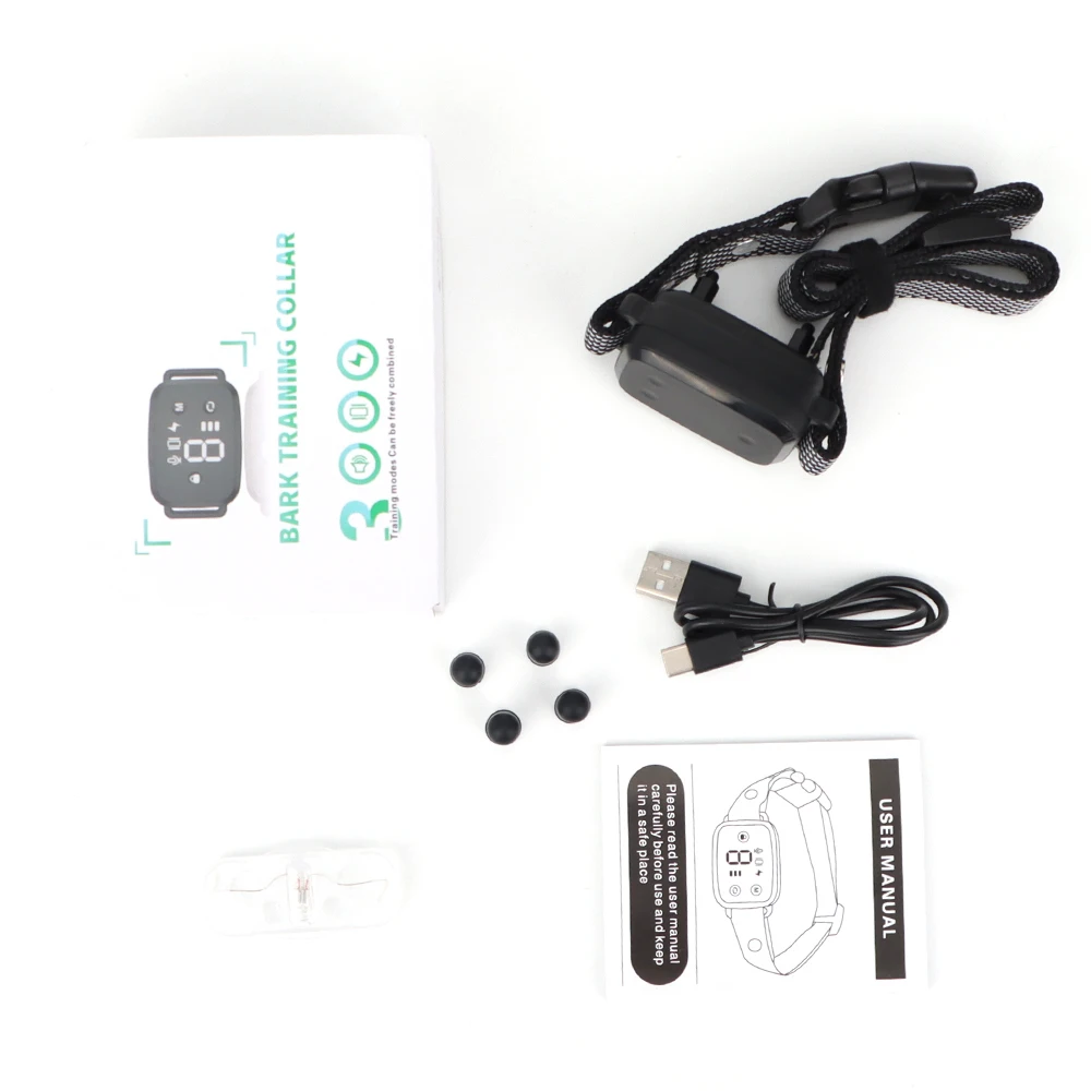 IP67Waterproof Dog Collar Smart Automatic Anti Barking Training HD Digital Display Rechargeable Stop Vibrator