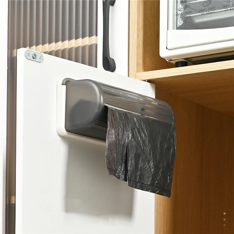 Garbage Bag Storage Box Non punching Kitchen Storage Containers Garbage Bags Organizer Kitchen Bathroom Garbage Bag Dispenser