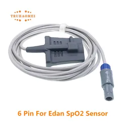 For Edan Creative Contec CMS9000 SpO2 Sensor 6 Pin Reusable SAO2 Probe Neonate Adult M3A M9 M8A iM9 iM80