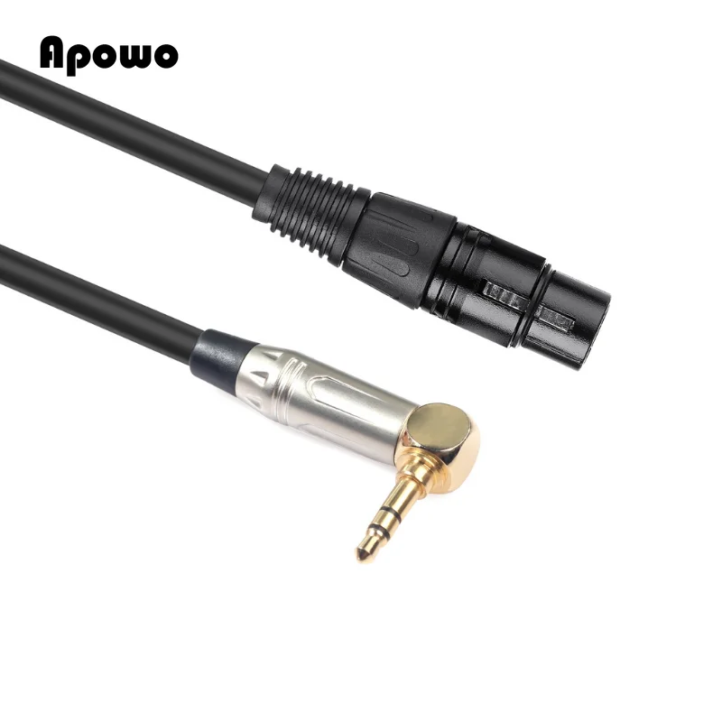 0.3m 90-degree Turn 3.5mm Revolution Kanon Mother XLR Mobile Phone Live Broadcast Ksong Camera Professional Microphone Cable