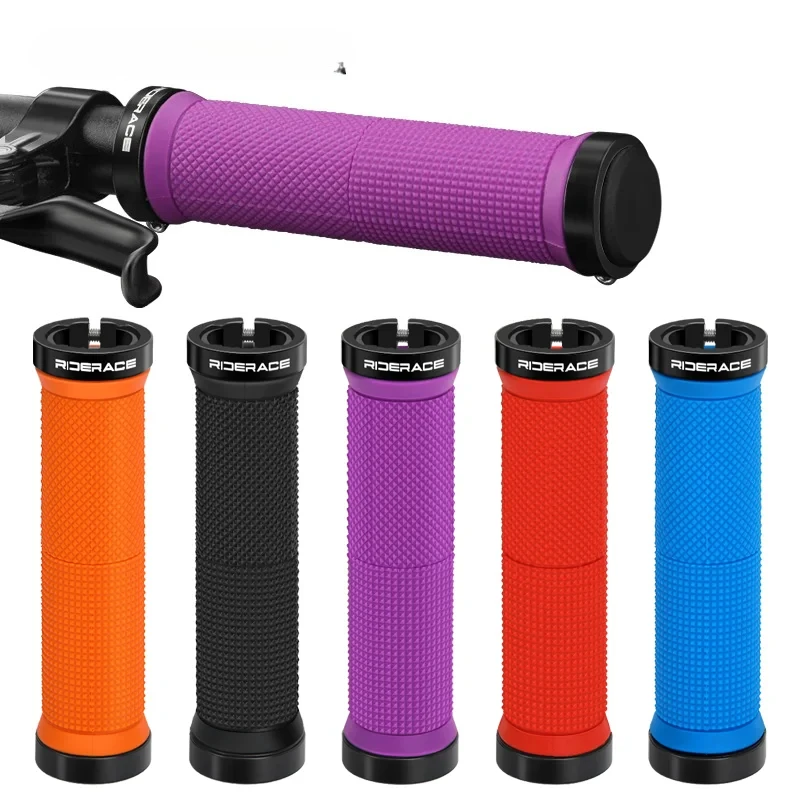 

Bicycle Grips Bilateral Lock Ergonomic Rubber Non-Slip Shockproof Mountain Bike Handlebar Cover For BMX Cycling Accessories