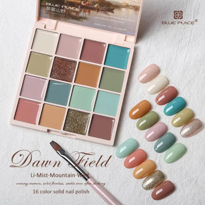 

16 Colors Summer Pudding Gel Nail Polish Palette Japanese Solid Cream Gel Mud Transparent Jelly Semi Permanent Soak Off UV LED