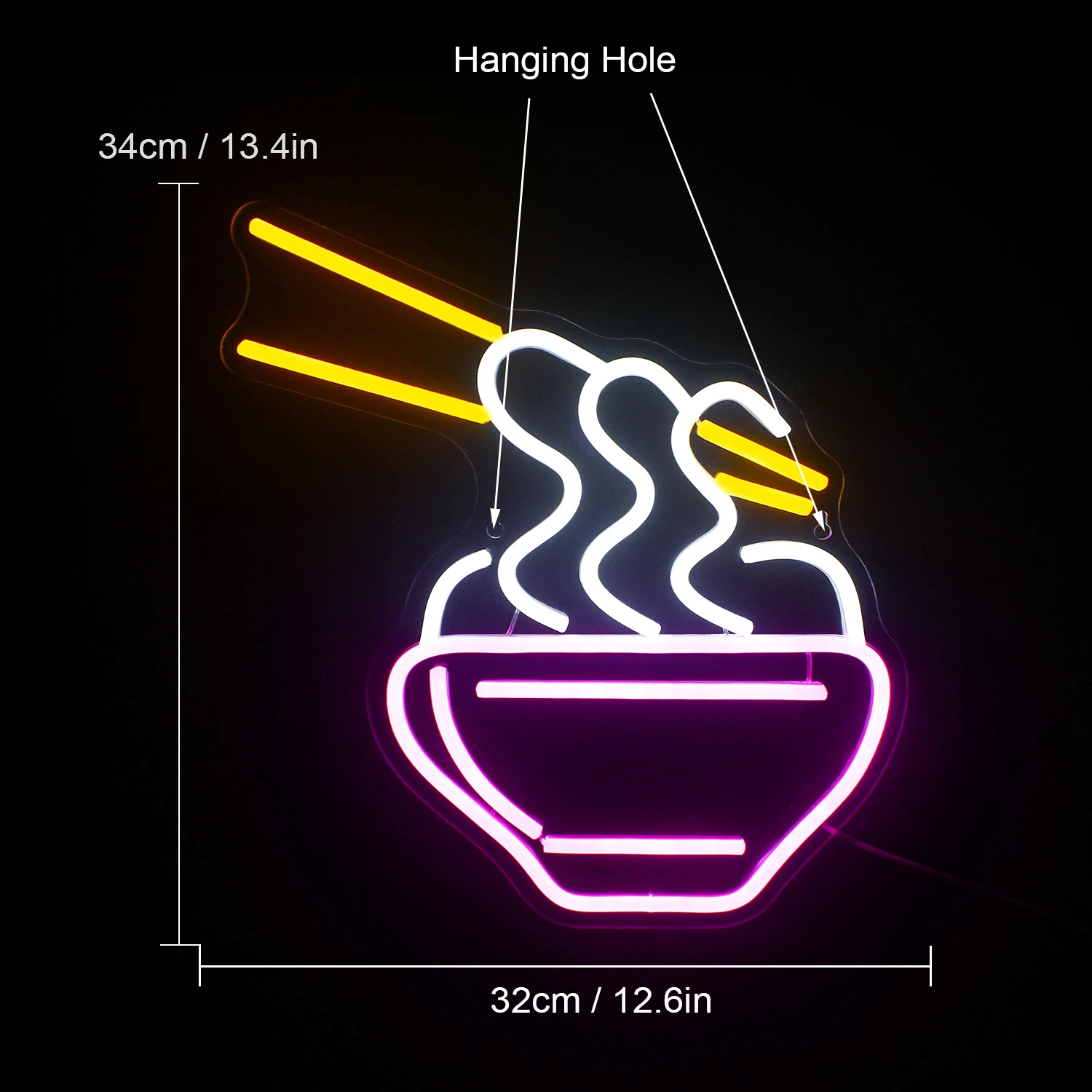 Ramen Neon Sign Party Layout LED Light Aesthetic Bed Dining Kitchen Home Art Personality Neon Light ART Wall Decor Lamp Gift