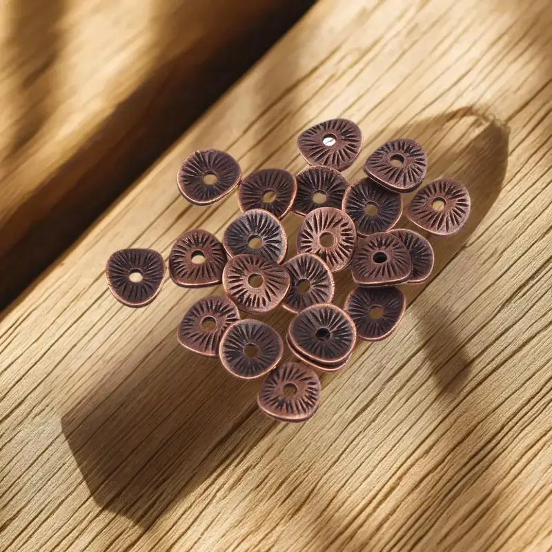 Сумка из 20 волнистых бусин-разделителей из цинкового сплава в античном меддном тоне для поделок с драгоценными камнями