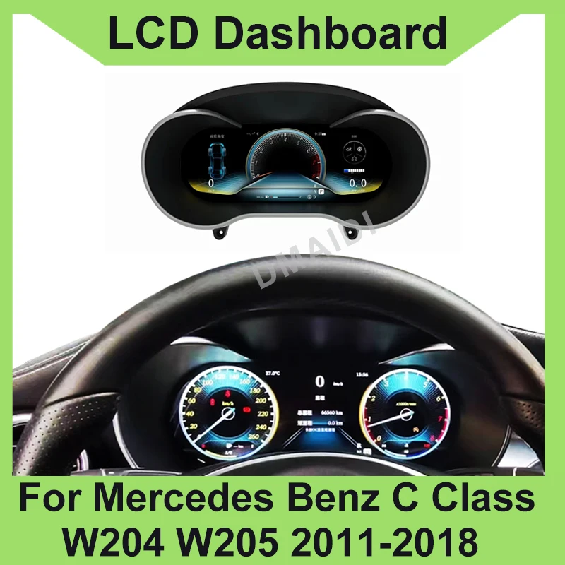 

Car LCD Cluster Instrument For Benz C Class W204 W205 2011-2018 Virtual Cockpit Speed Meter Digital Dashboard Modification Panel