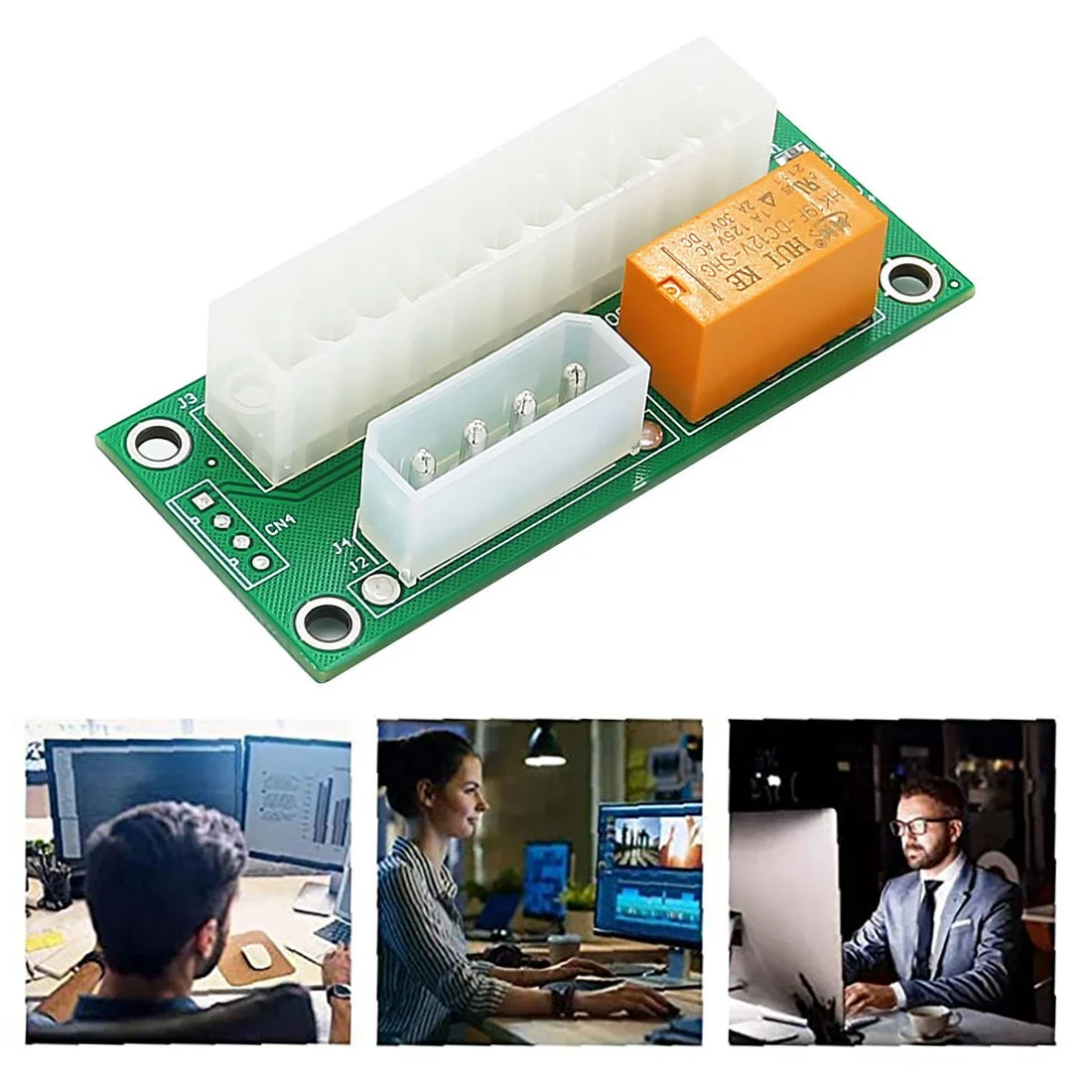 حار ATX المزدوج PSU متعددة محول التيار الكهربائي مجلس الطاقة المتزامن إضافة 2PSU مع الطاقة LED إلى موصل موليكس 4 دبوس