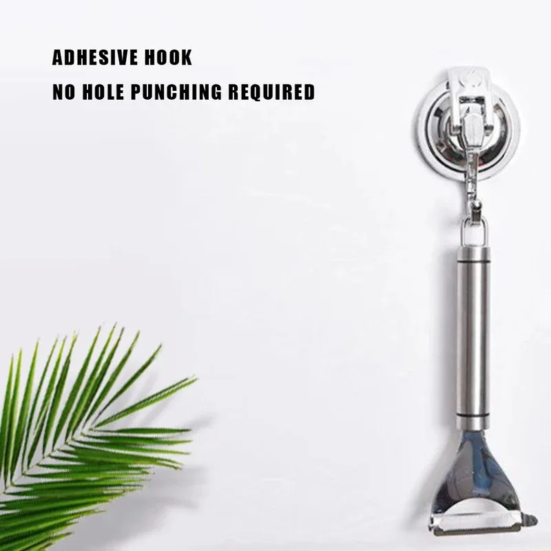 TOPMAYA Pengait Vakum Tugas Berat 2Pcs Gantungan Tanpa Bekas yang Dapat Digunakan Kembali untuk Kamar Mandi, Dapur, dan Ruang Tamu