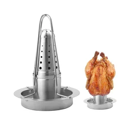 Stainlness Steel Roasting Grill Stand Chicken Roaster Rack Kitchen Outdoor BBQ Tool Non-stick Grilled Chicken Plate Party Supply