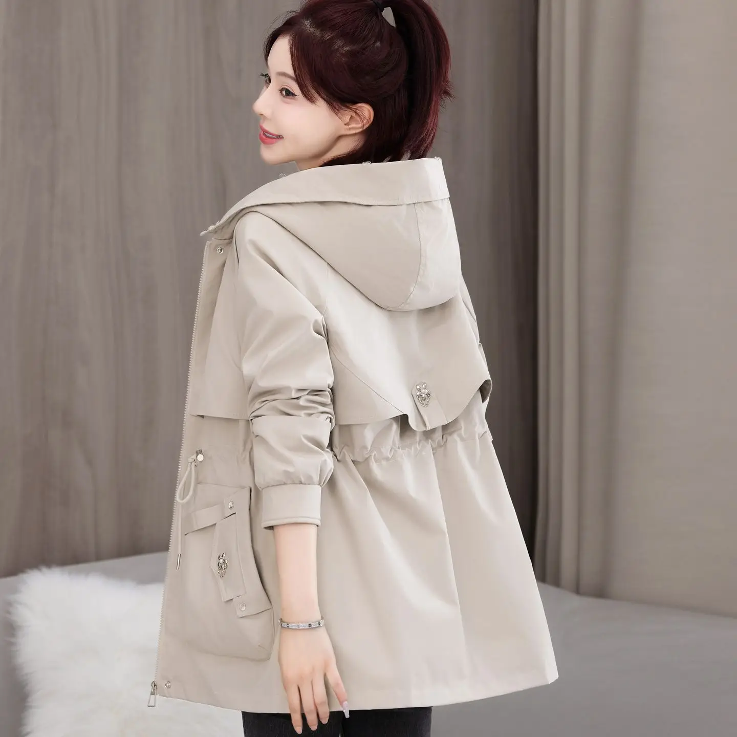 Women's Mid Long Thick Pie Overcome Winter Jacket Coat Removable Liner Hooded Cotton Padded Jacket Female Windbreakers Outerwear