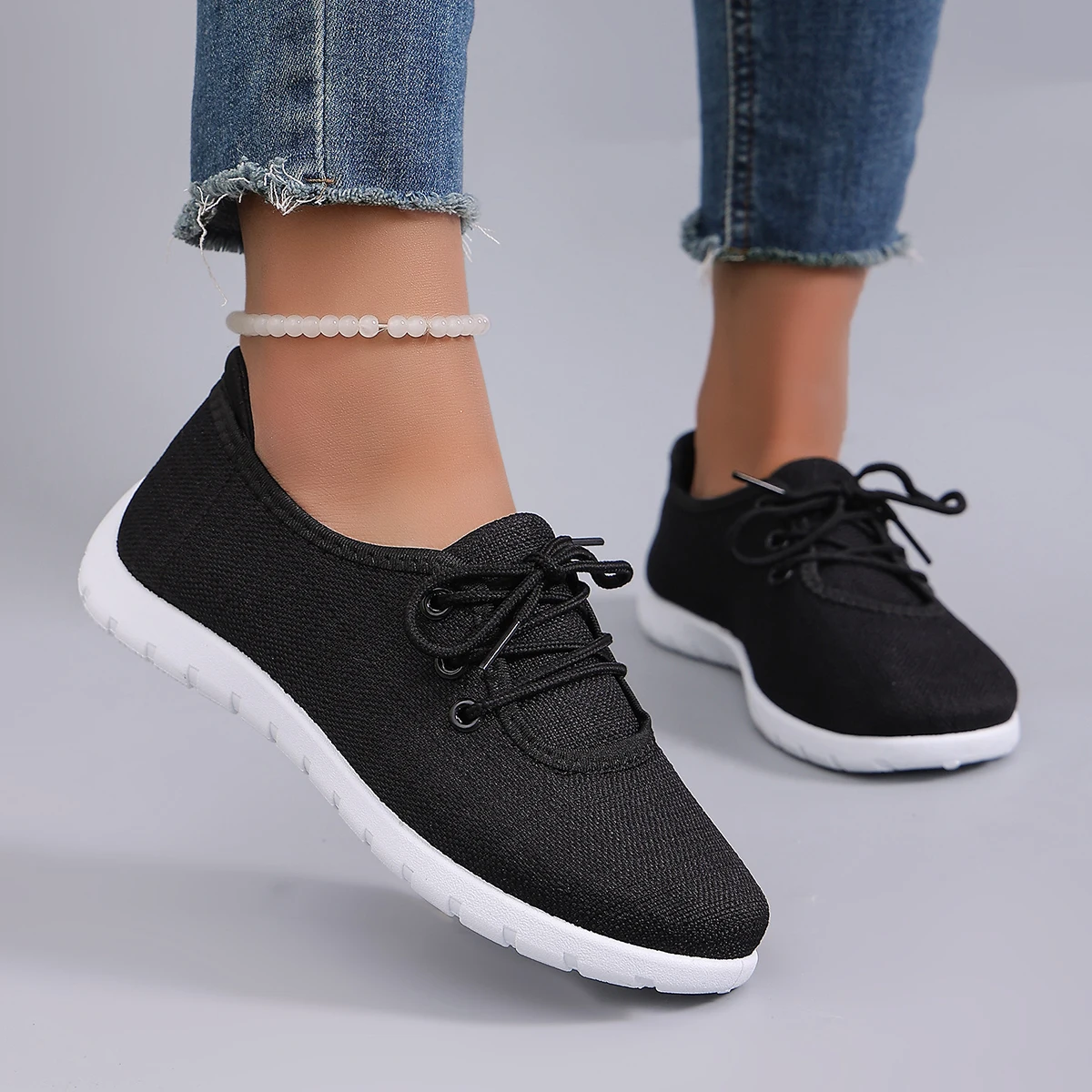 

Spring new women's sports shoes, fashionable, breathable, lightweight, non-slip, wear-resistant, casual sports shoes, flat shoes