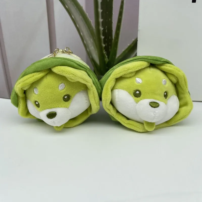 10cm creativo Kawaii verdura cane peluche bambini cartone animato carino zainetto fascino bambola peluche peluche portachiavi ciondolo regalo