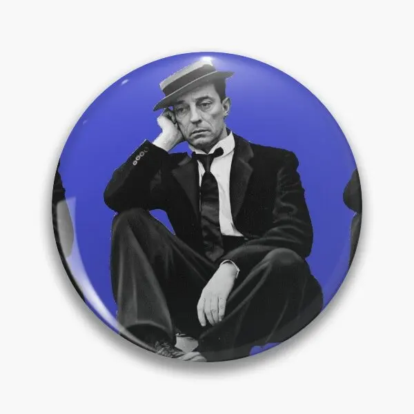 Buster Keaton  Soft Button Pin Gift Hat Lover Fashion Lapel Pin Metal Clothes Cartoon Cute Creative Funny Decor Brooch Collar