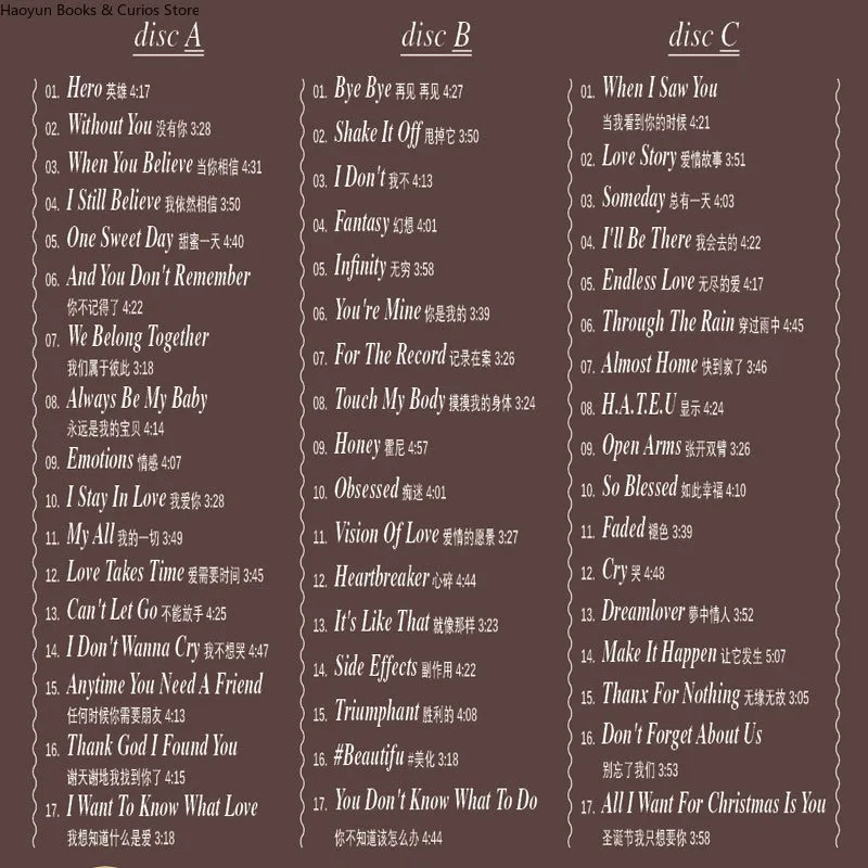 Mariah Carey Music CD Greatest Hits Album, 3CD