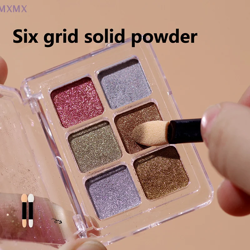 6 kolorów lustro Aurora stały brokat do paznokci galwanizowany kolorowy proszek lustrzany z 2 szt. Gąbka w sztyfcie DIY zdobienie paznokci dekoracje