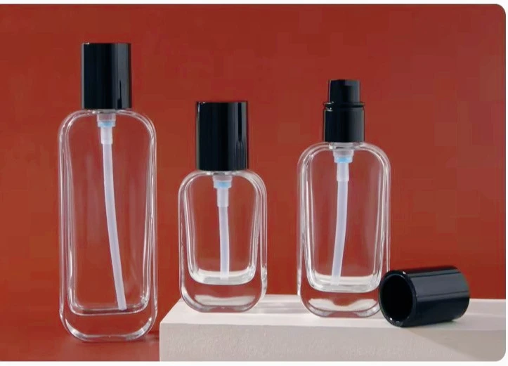 20/30/50/100/120 ml Pumpflasche Kosmetikverpackung Gepresste Lotion Serumspenderflasche 50 g Creme Transparente Glasflasche