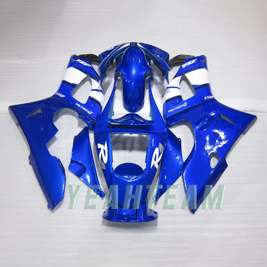 Good Quality Fairings for YAMAHA R1 2000 2001 Blue White Flames Plastic Kit Yzfr1 00 01 Yzf 1000 Yzf-R1 Fairing Kits Parts