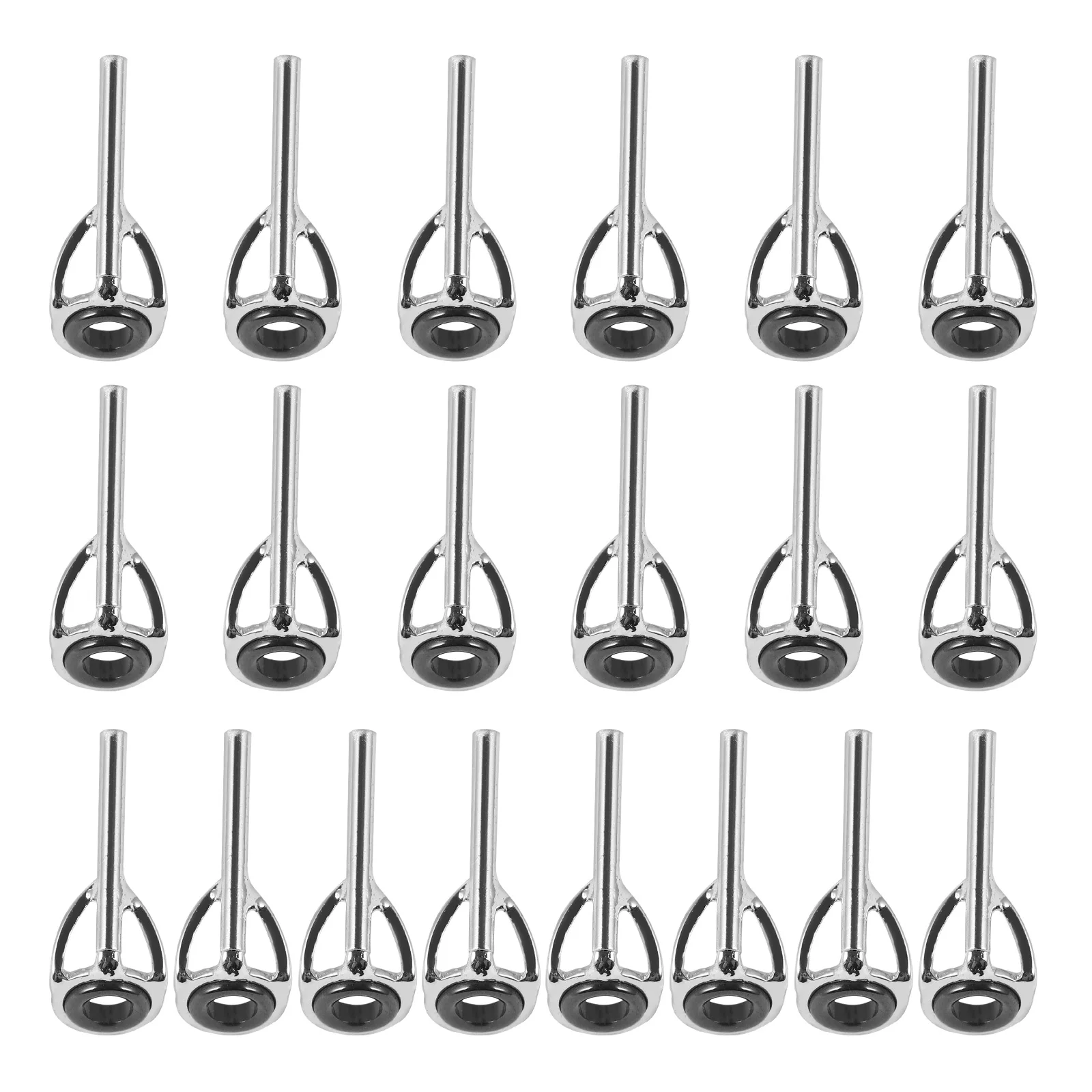 

20pcs Fishing Rod Tip Kits Guide Rings Stainless Steel Fishing Tools Accessory Suite Smooth Rod Durable Easy Repair Store
