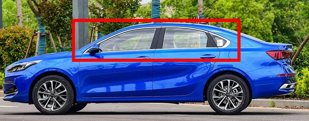 

Накладка на оконную раму для Kia K3 Forte Cerato 2019-2023, стальная декоративная полоса, аксессуары для автомобиля