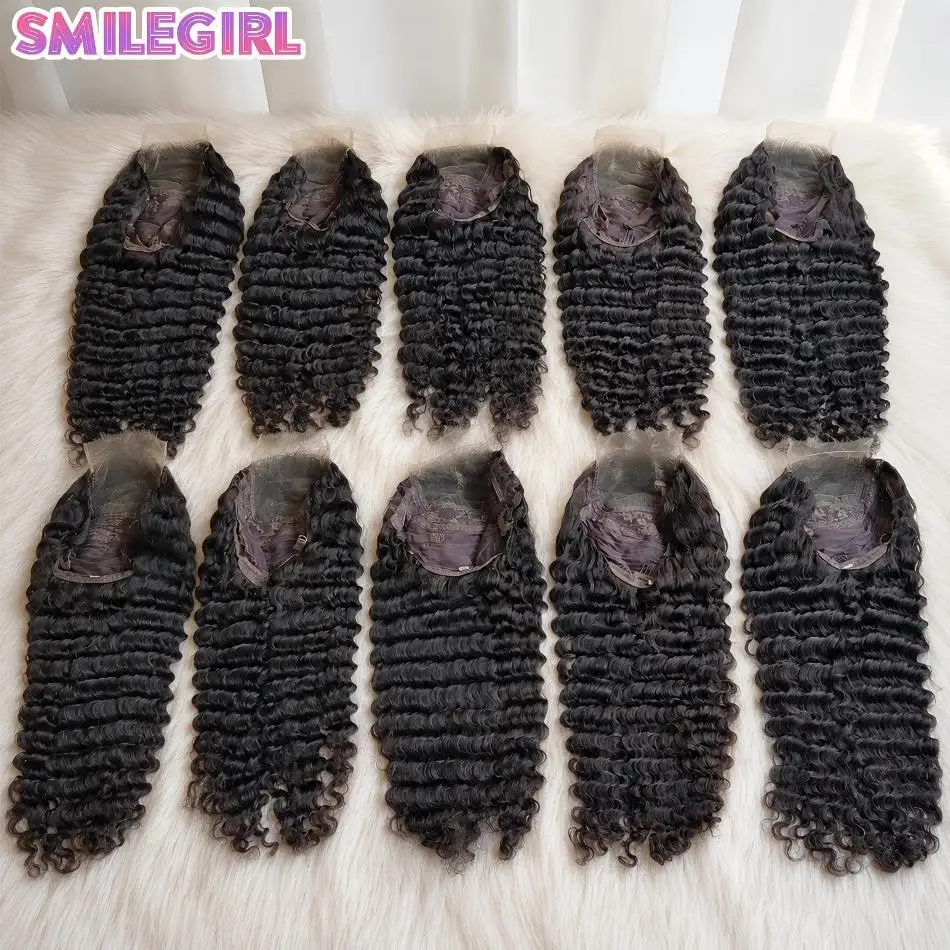 30 Inch Deep Wave Lace Front Wigs Human Hair 260 Density 13X6 Hd Lace Frontal Wig Pre Plucked Curly Human Hair Wigs Wet Wavy For Black Women Natural Color