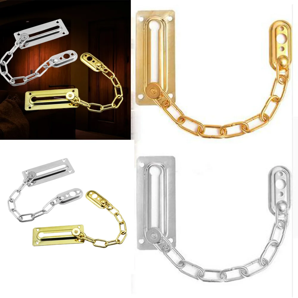 1PCS Stainless Steel Door Safety Guard Chain Security Bolt Locks Cabinet Latch DIY Home Tools