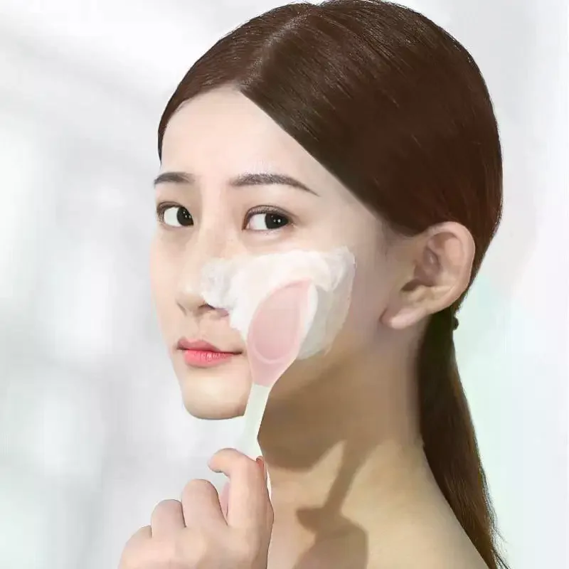 مزدوج الرأس قناع الوجه فرشاة سيليكون قضيب ملعقة ملعقة اثارة عصا النساء الجلد الوجه التطهير الرعاية أدوات ماكياج المنزل