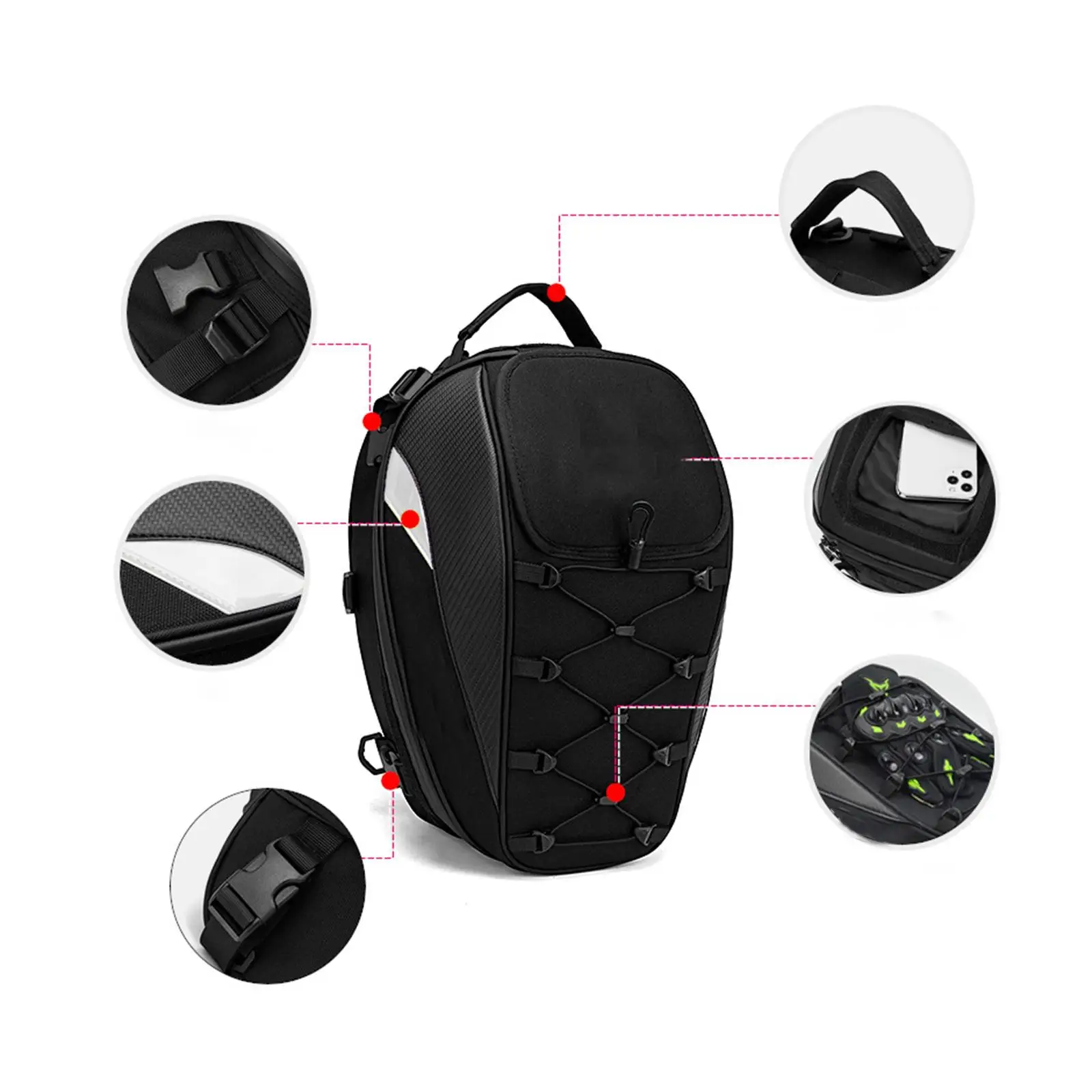 Helmet Bag Motorcycle Backpack Oxford Cloth Waterproof Night Reflective Strips