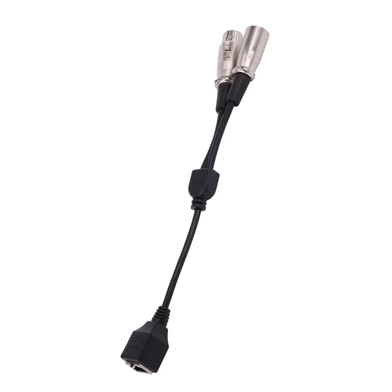 ABSQ-Audio Signal Transmission Short Cable One Point Two Line RJ45 To XLR Male+ Female RJ45 Female To XLR Male+ XLR Male 0.15M