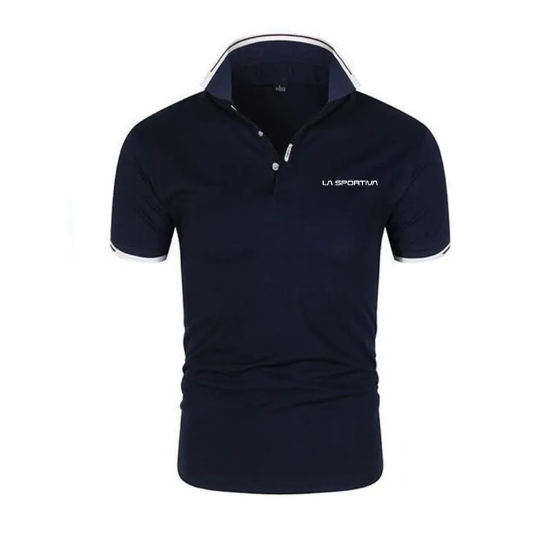 

Fashion La Sportiva Print Polo Shirt Men Clothing Lapel Breathable T Shirt Man Summer Short Sleeve Top Men's Polos Shirts