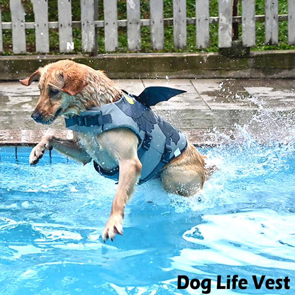 Pet Dog Life Vest Summer Shark Mermaid Pet Life Jacket Dog Clothes Harness Dogs Swimwear Pets Swimming Suit Funny Cute Dog Costu