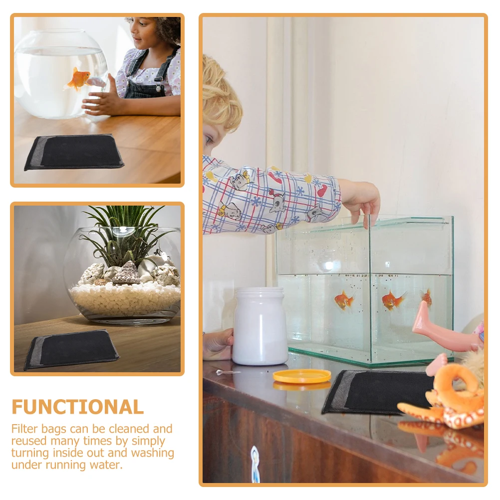 

10Pcs Filter Media Bag Reusable Fine Mesh for Aquarium Filtration Fish Tank Filter Bags Replaceable Filtering Tool