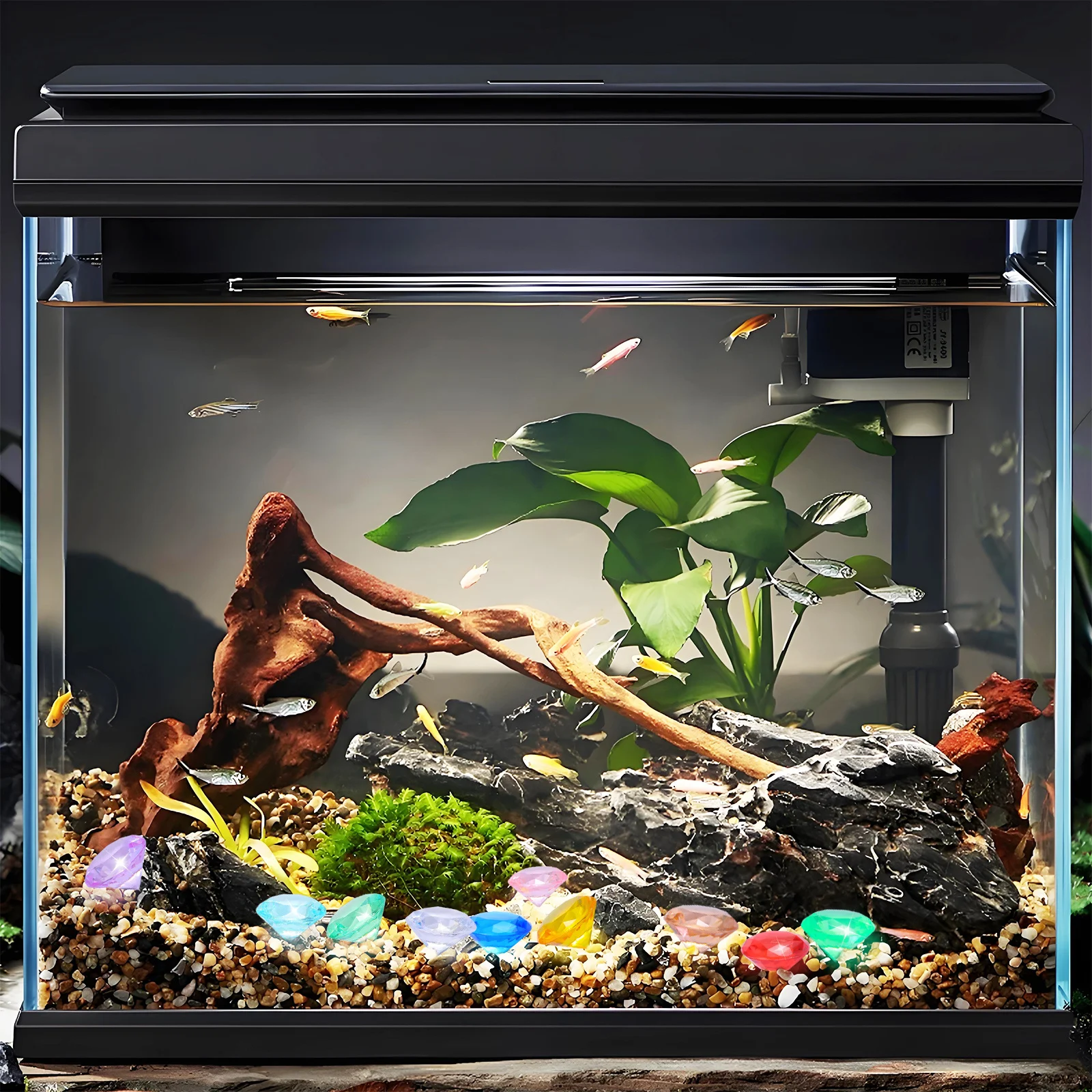 60 pçs piscina de mergulho gemas acrílico artificial falso colorido brinquedo subaquático para crianças decoração festa aniversário