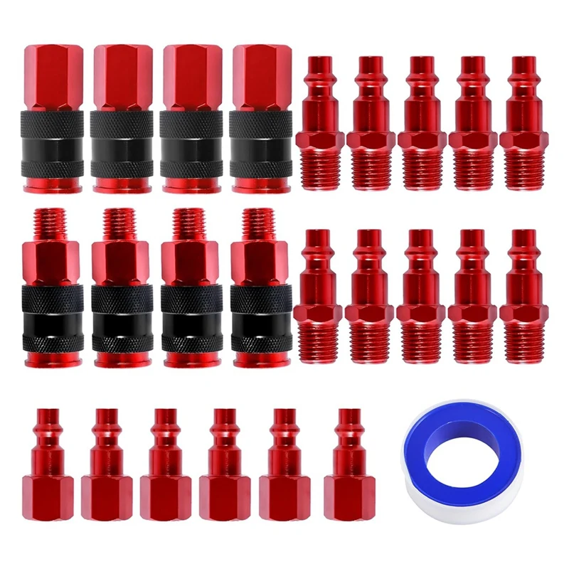 25Pcs Air Coupler And Air Plug Kit,1/4-Inch NPT Fittings,Air Fitting Set For Air Compressor,Air Hose Connect Fittings