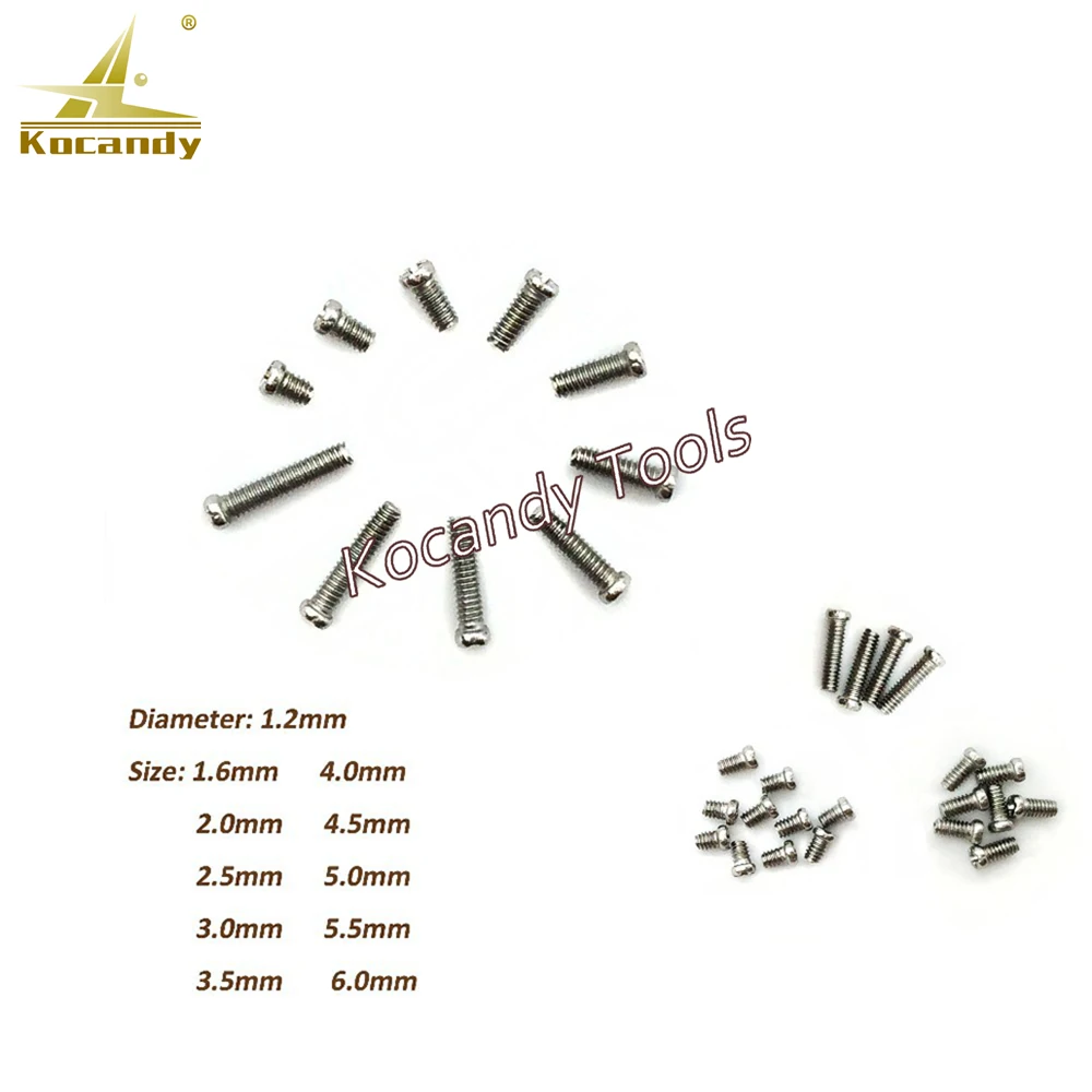 Diameter 1.2mm Stainless Steel Assorted Screws Watch Tools For Repairs Watch 10 Sizes Watch Repair Tool Kit