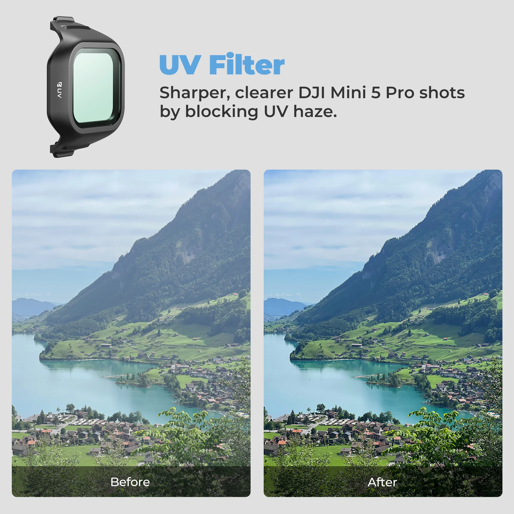DJI Mini 5 Pro용 Freewell Everyday 4팩 필터, UV, CPL, LPR 및 글로우 미스트 1/4 드론 필터 액세서리 포함
