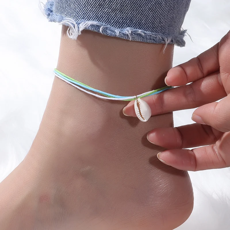 

Cute Simple Rope Shell Anklet for Women Summer Beach Leg Foot Chain Anklet Bracelets Girls Holiday Jewelry Gifts